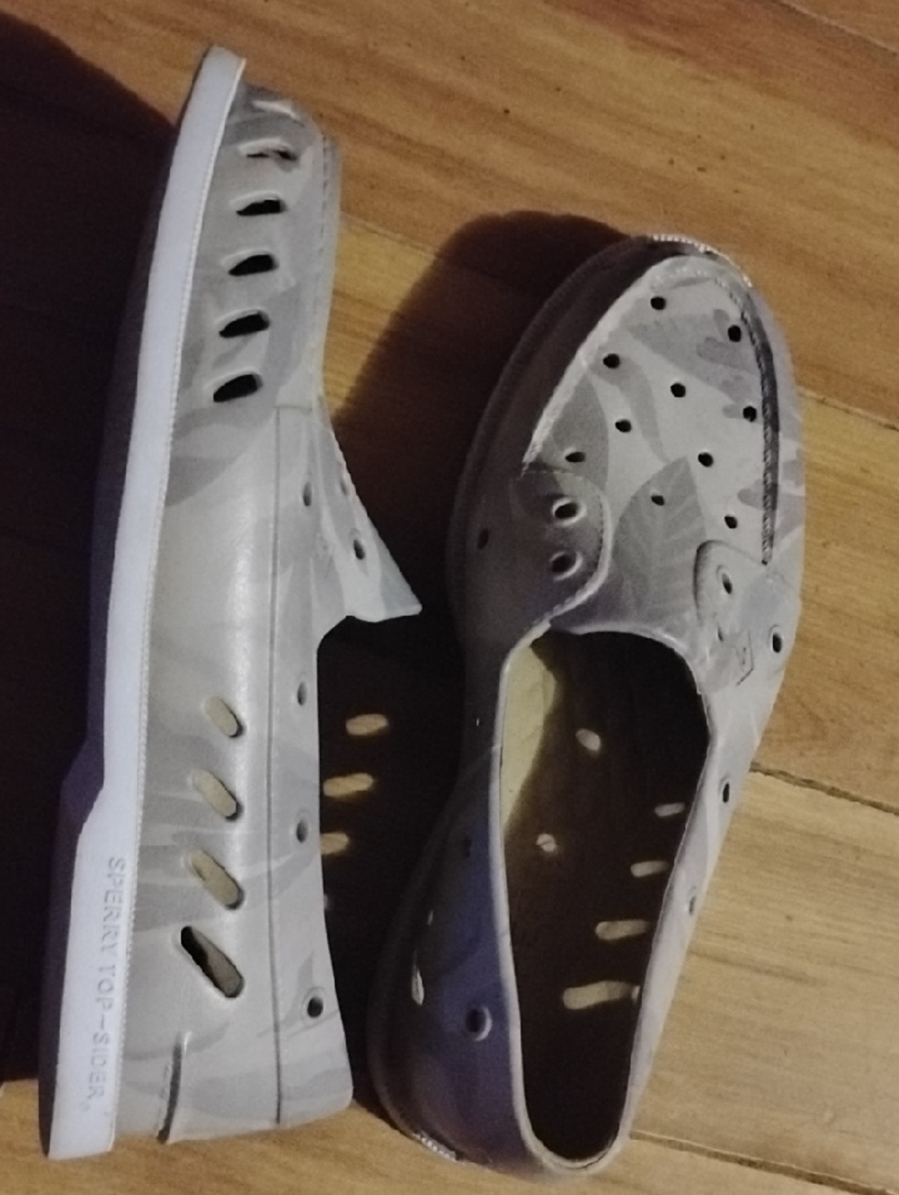 Sperry Gray Slip-On Perforated Flats